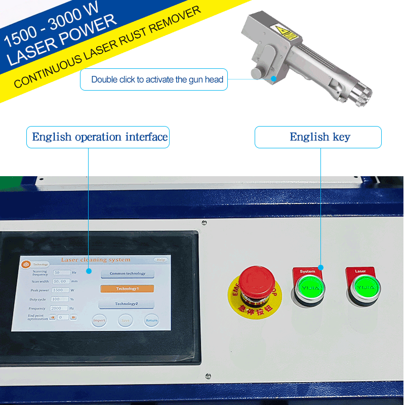 Yüksek Güçlü 3000w 2000w Sürek - Laser Cleaning Machine 2000W incelemesi ve fiyatı